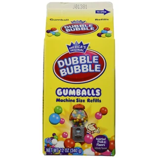 Dubble Bubble Machine Size Gumball Refills, 12 oz Carton
