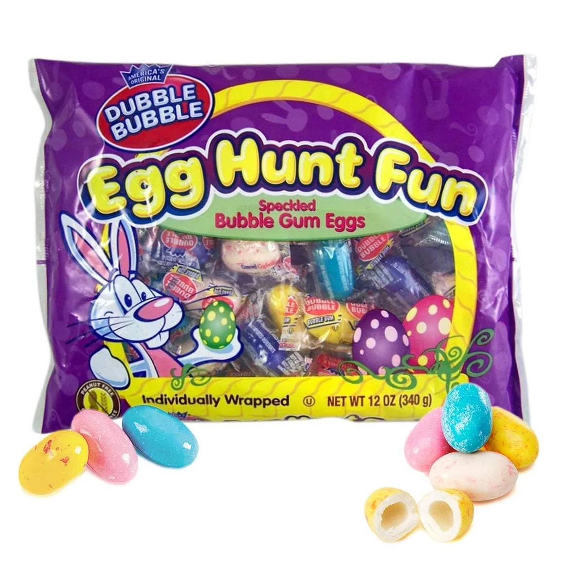Dubble Bubble Egg Hunt Fun Speckled Gum Eggs, 12 oz Bag
