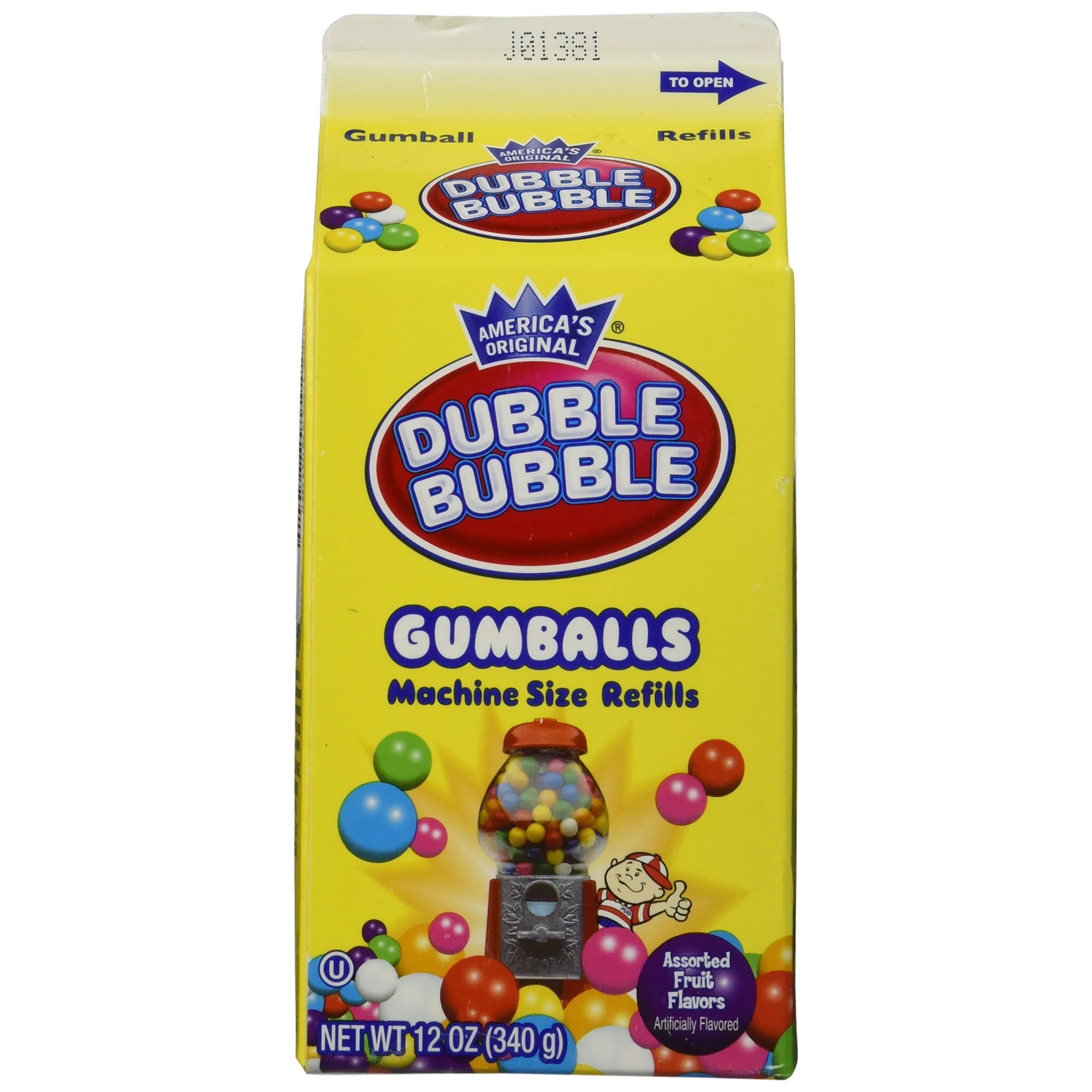 Dubble Bubble Machine Size Gumball Refills, 12 oz Carton